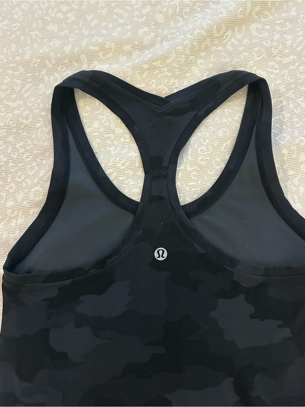 lululemon athletica Black Camo Racerback Sports Tank - Dark Gray/Black